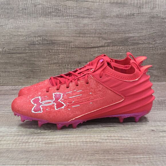 Under Armour Blur Smoke Suede 2.0 MC Men's 15 Red Football Cleats (3027978-600) - Picture 3 of 9